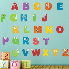 Alphabets Wall Decals ABC Letters Wall Alphabet Stickers for Room Decor Baby ...