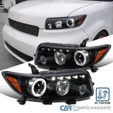 Black Fits 2008-2010 Scion xB LED Halo Projector Headlights Lamps L+R Pair 08-10