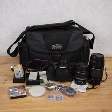 Canon EOS Rebel T1i DSLR Camera W/ 18-55mm, 75-300mm SD Cards 4 Batteries