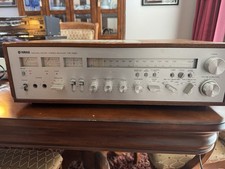 Yamaha CR-1020 Vintage Natural Sound Stereo Receiver Powers On Wood Cabinet