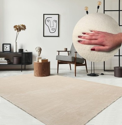 The Carpet Relax Kuscheliger Kurzflor Teppich, Anti-Rutsch Unterseite, Waschbar
