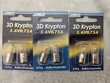 Dorcy Flashlight Replacement Bulbs 3D Krypton 3.6V/.75A KPR103 Lot Of 3
