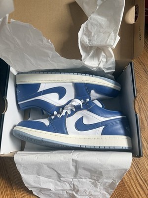 Jordan Air Jordan 1 SE Low Industrial Blue Leather Sneakers FN5214-141 2024