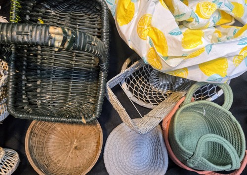 Lotto Cestino Boho 11 Pezzi - Cestini in Filo di Vimini Rattan Cotone + Riutilizzabili... - Foto 2 di 3