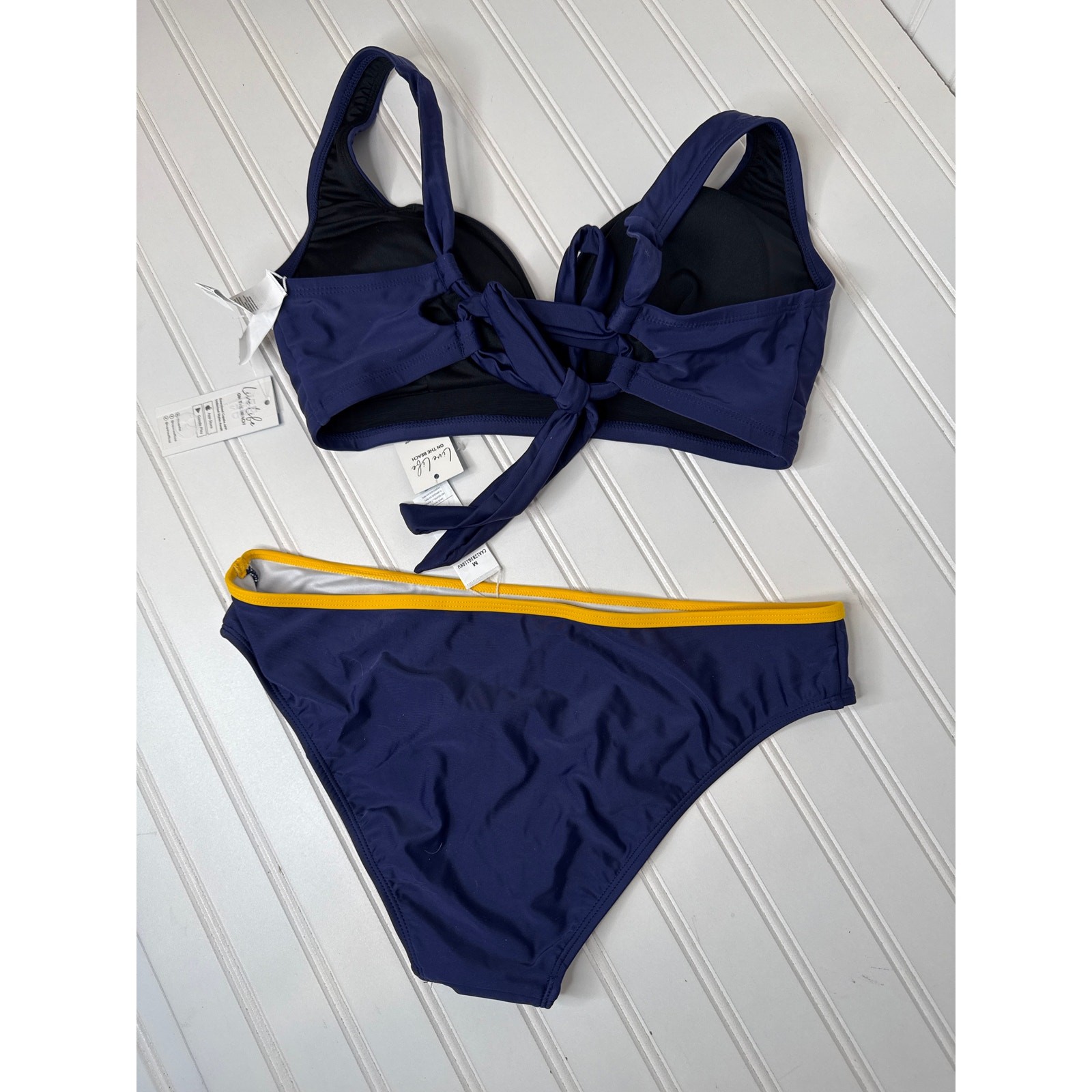 NWT Cupshe Embroidered Lace Bikini Top & Cheeky Bottoms Beach BUNDLE Size M