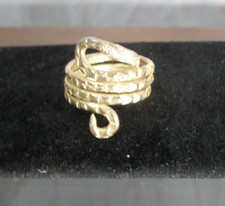 Ring Gold Tone Coiled Snake Adjustable