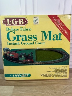 Vintage Life-Like 1954 Deluxe Fabric Grass Mat G Scale Model Train Scenery 54x54