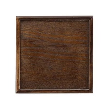7.1x7.1 Inch Wooden Serving Tray Square Decorative Platter, Brown