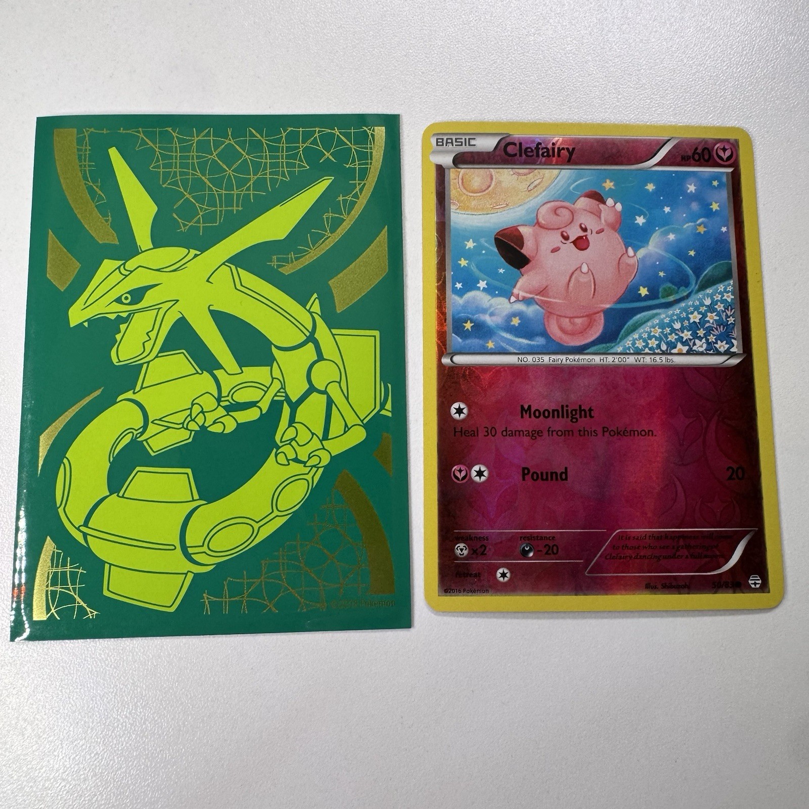 Pokémon TCG 2016 Fairy Clefairy Generations 50/83 Reverse Holo Cute Pink Card