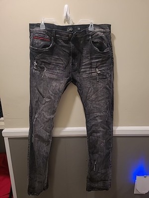 AHP men's distressed Skinny Stretch black denim jeans 38x32 Another Hype Piece