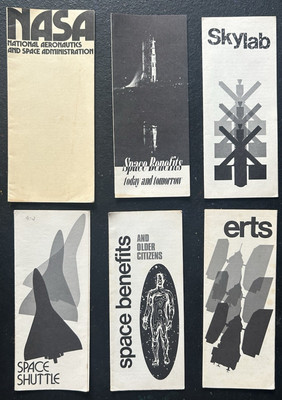 Set of 6 Vintage 1972 NASA Space Exploration / Shuttle Program Promo Brochures