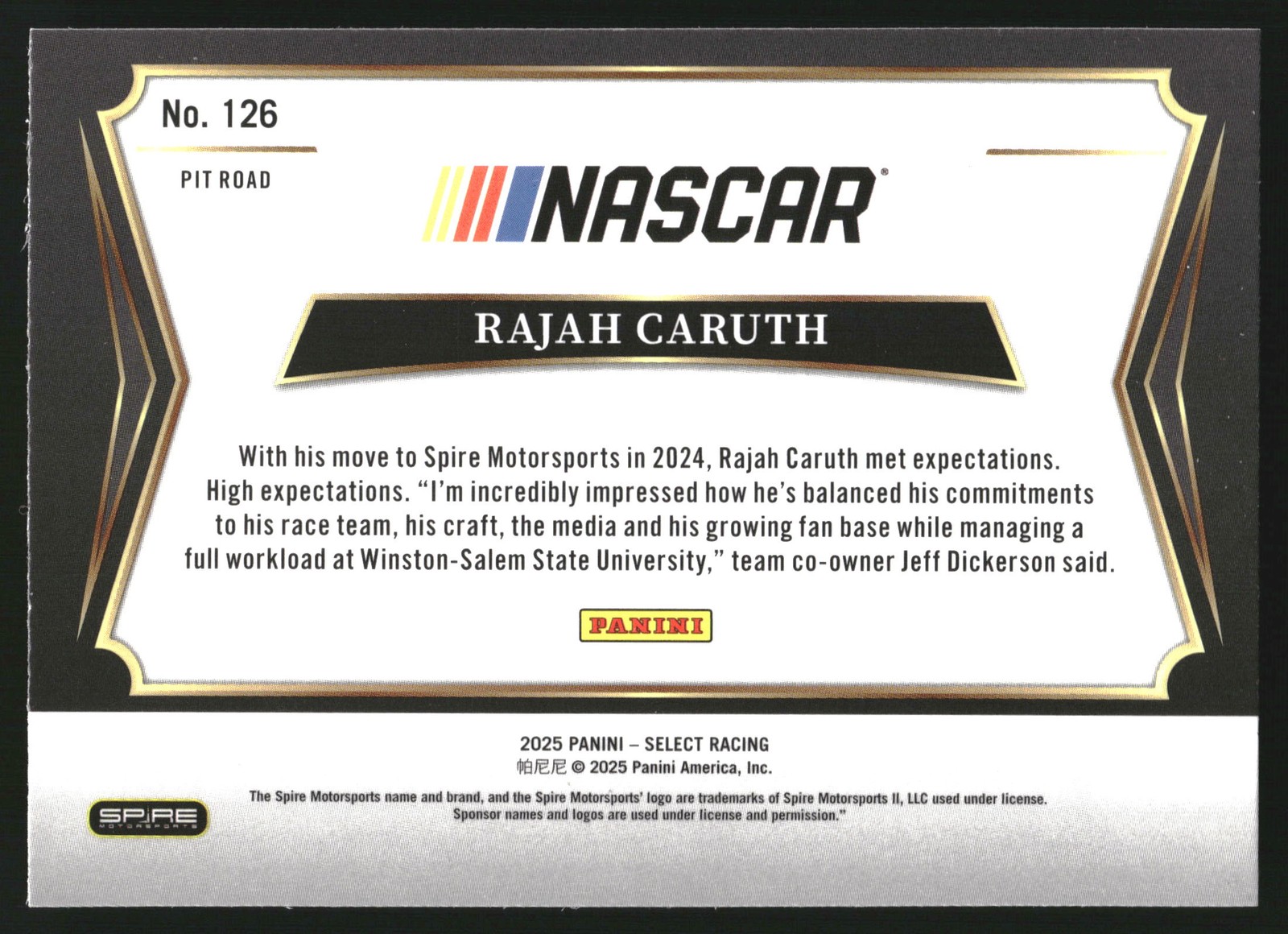 2025 Panini Select #126 Rajah Caruth view 2