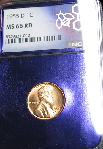1955-D Lincoln Cent Wheat Penny ---- MS-66 Red NGC Graded Coin ---- #526C