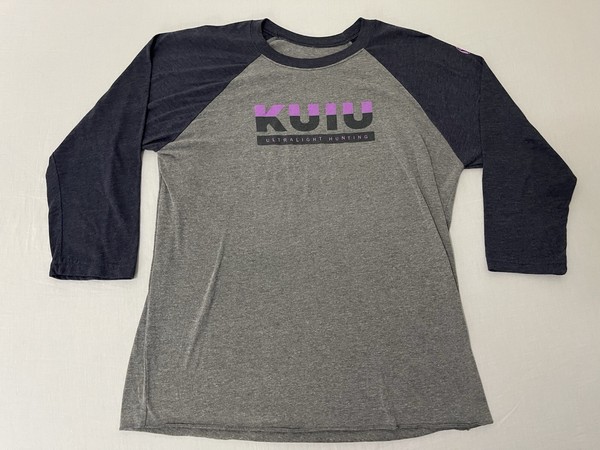 Kuiu Navy Gray Logo Raglan T Shirt Tee Long Sleeve Womens Size L