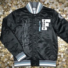 Vintage Nike Mens Embroidered ‘Force’ Satin Bomber Jacket - Size M Genuine 1989