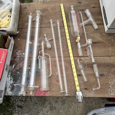 lot of 10 Lab Pieces~ All Nice~W/ Konte Separatory funnel 500ml glass~Read All