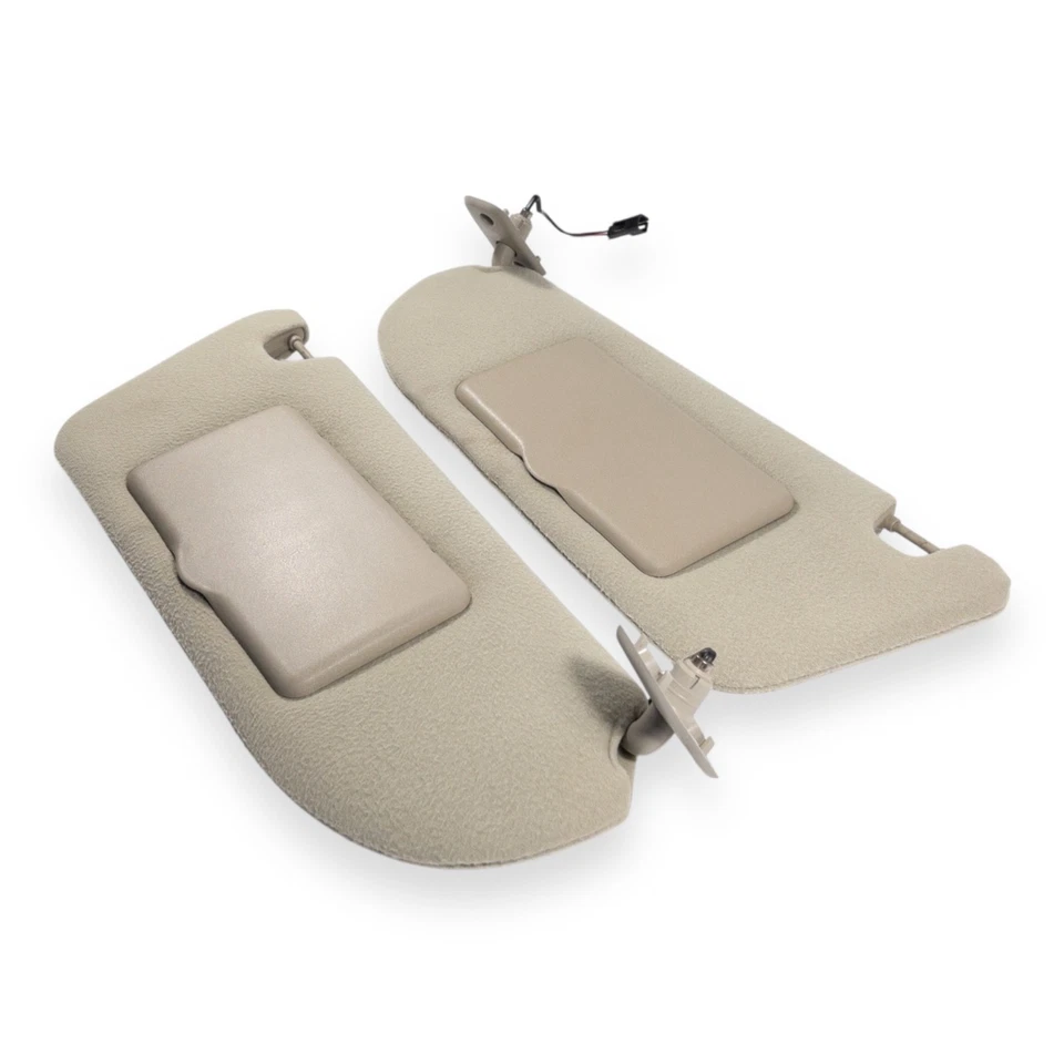 Par de parasoles laterales para conductor y pasajero Saturn serie L 2000-2005 beige iluminado Foto 2 de 4