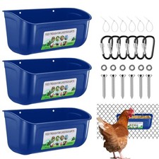 JNYLYFC Chicken Feeder Waterer, 3 Pack Duck pkg of 3, 3 pack Blue