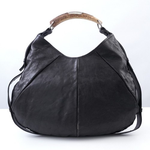 YVES SAINT LAURENT Mombasa Shoulder Bag Horn Handle 95363 002214 Auth #50066B