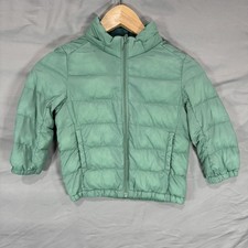 Uniqlo Pufftech Puffer Jacket Toddler Girls 3Y Teal Washable Parka Warm Padded