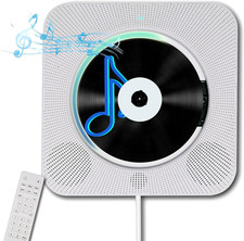 Portable Wall Mounted CD Player with Bluetooth, Mountable CD Music Player Built