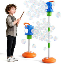 2-In-1 Remote Street Lamp Bubble Machine for Kids 3-6 4-8 Years Old, Summer Outd