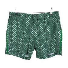 New Fair Harbor Anchor Swim Shorts Trunks Mens 38 Green Geometric Stretch Pocket