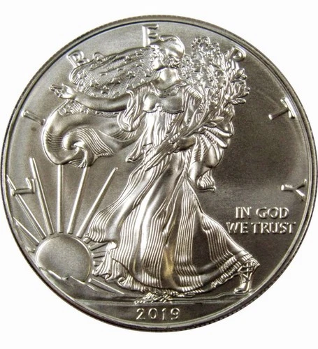 lot of 5 United States Mint American Eagle 2019 1 oz Silver Coin .999 Fine