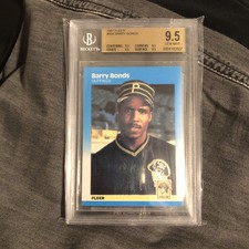 Barry Bonds Rookie Fleer  1987 Baseball Card #604 BGS 9.5 True GEM MINT QUAD 9.5. rookie card picture