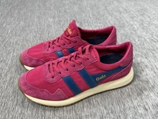 Gola Trainers Shoes Womens US 6 UK 4 Pink Blue Casual Low Top Sneaker Elan Suede