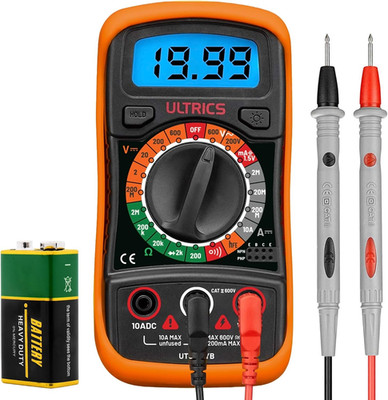 Digital Multimeter Tester by ULTRICS, 2000 Counts Volt Meter and Voltage Tester