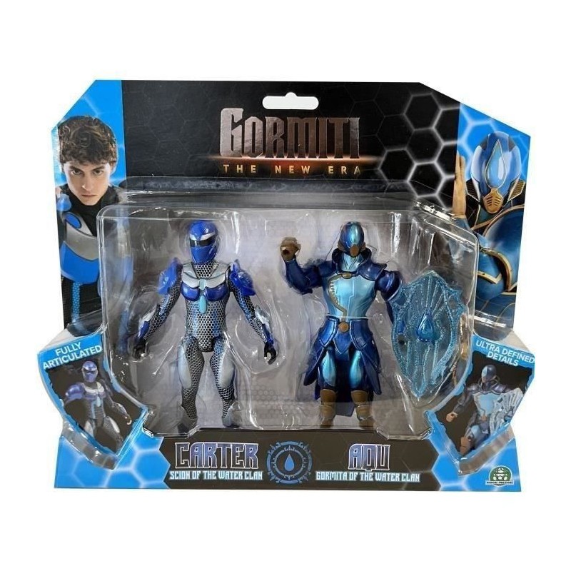 Figurines Gormiti Eau anti-ennui avec Carter et Aqu pour petit garçon