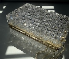 Vintage French Diamond Cut Crystal Jewelry Ca...