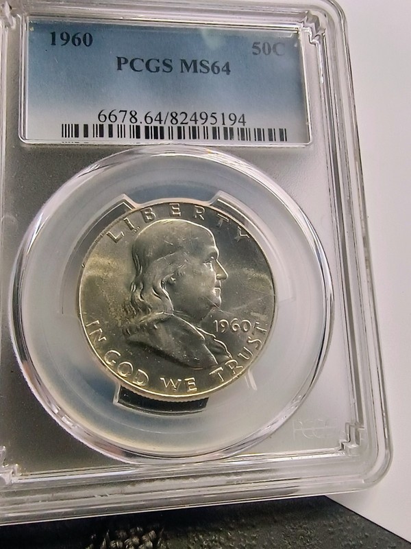1960 Franklin Silver Half Dollar PCGS MS64 