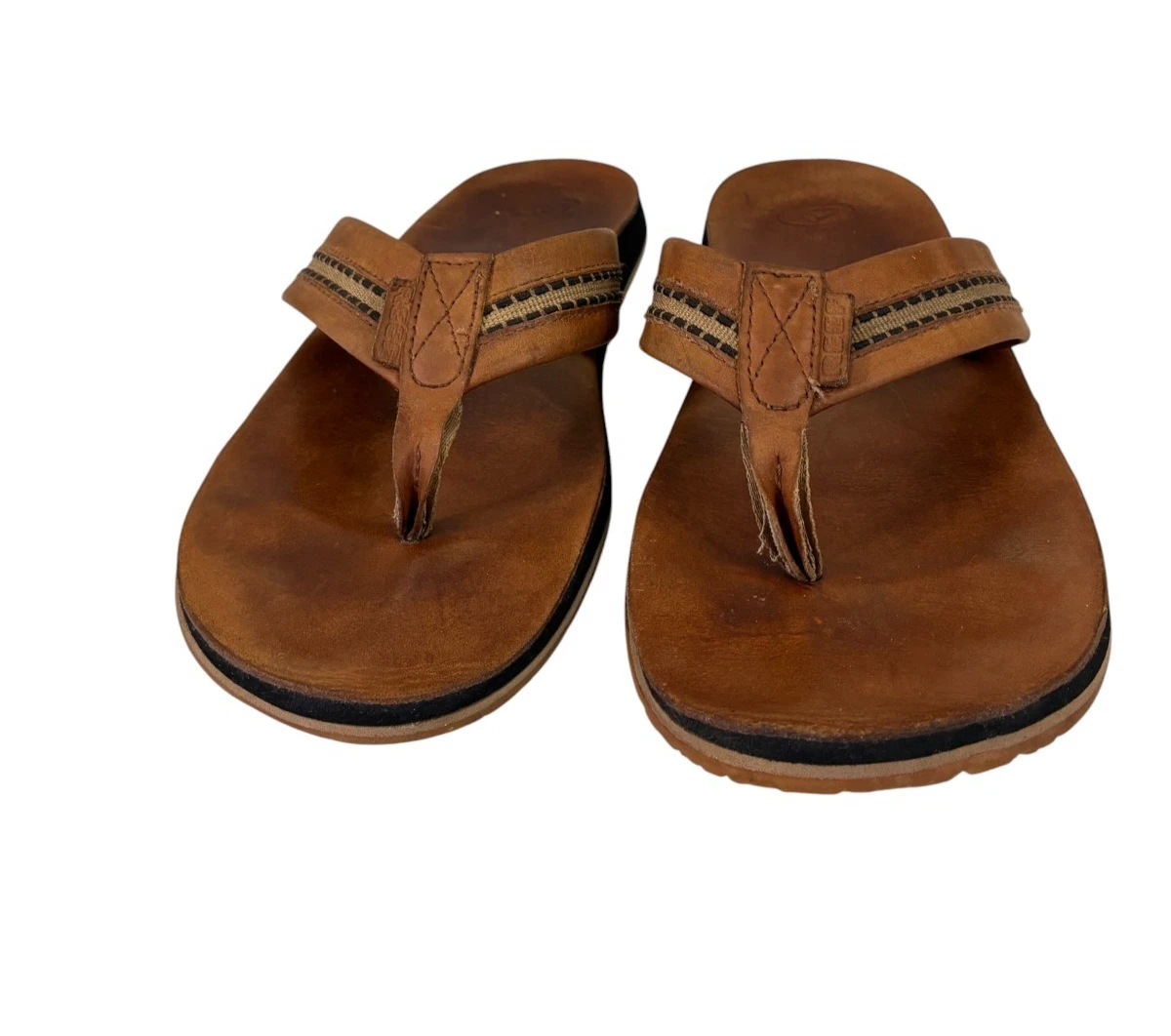 Flip Flop Brown Leather Upper Sandals for Men for sale | eBay