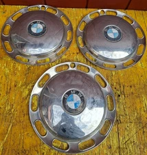 Set of 3 BMW 2000's Metal Chrome Hub Cap Wheel Cover E10 12.5" Hubcap