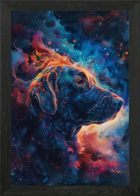 Cosmic Canine Aura Gerahmtes Wandbild Poster Leinwanddruck Bild