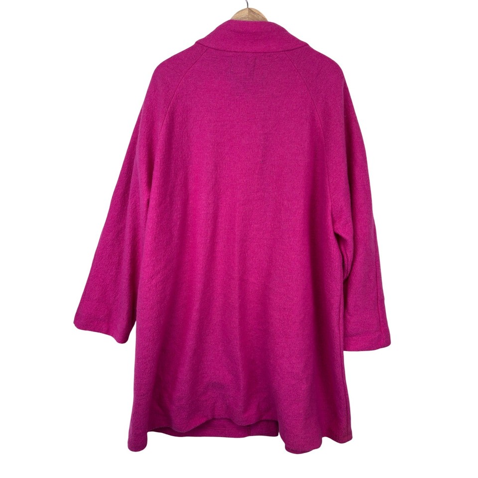 Rowlly Cynthia Rowley Wool Jacket 3X Pink Funnel Neck Snap Front Coat Plus ...