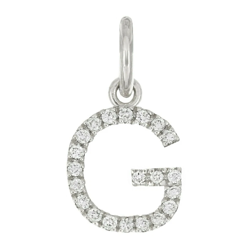 14k Yellow White or Rose Gold Diamond Initial Letter G Charm Pendant - Image 3 of 4