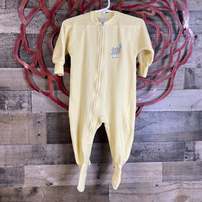 Vintage 90s Carter's Baby Clothes SZ 18M Mouse Footed Sleeper