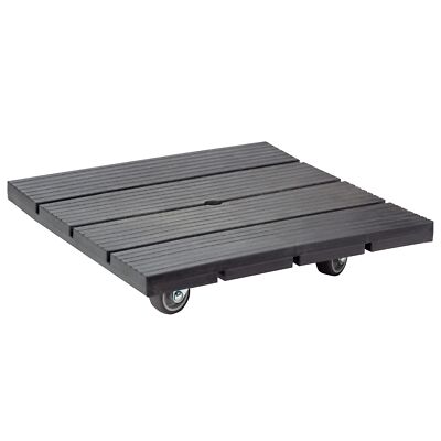 HRB WPC Rolluntersetzer Pflanzenroller Blumenroller eckig 30x30 cm anthrazit
