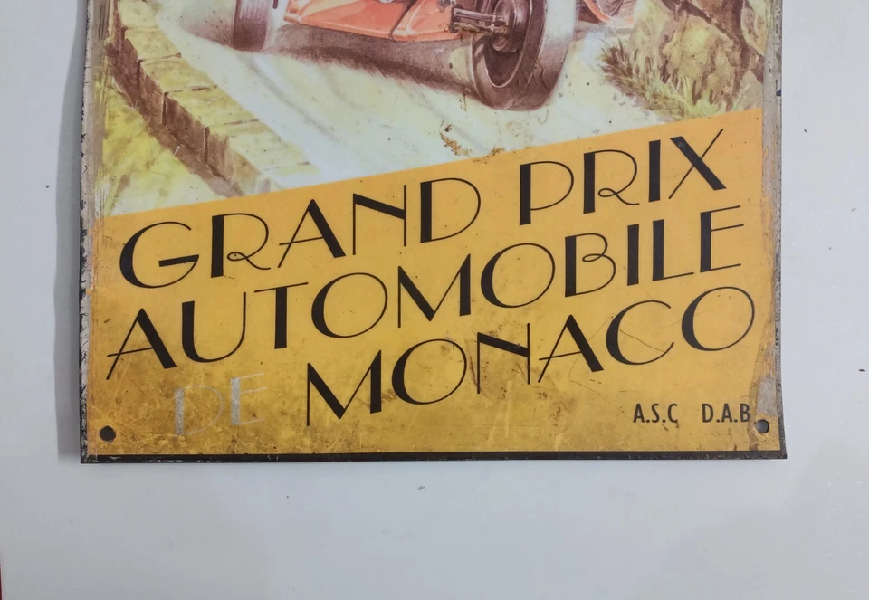 Foto impresa anuncio de automóvil de colección de tablero de hojalata Grand Prix de Mónaco HK551 Foto 3 de 4