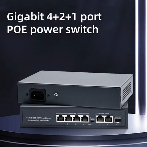 Commutateur POE 1PC 1000mbps 6 ports IEEE802.3af/at AC100-240V RJ45 largement applicateur - Photo 7/17