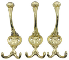 3er Set Garderobenhaken neuzeitlich, in Historismus Manier leicht in Metall