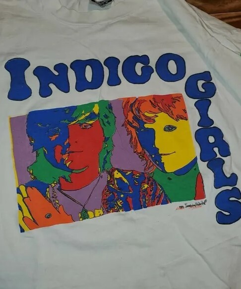 SALE Remake 1989 Indigo Girls Folk Rock Music White 80s Hanes T 