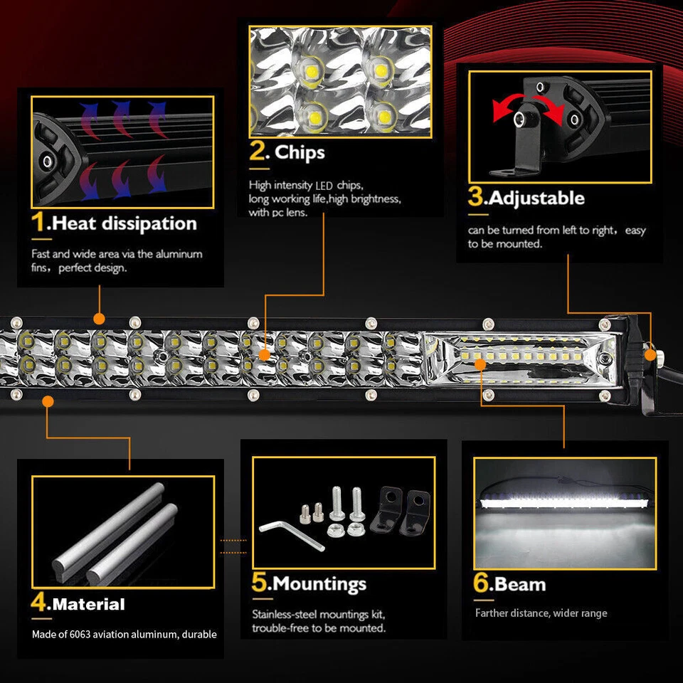 Barra de luz LED de 20" 420W apta para Ford F250/2000+ Excursion Bull Bar parachoques parrilla protector Foto 2 de 4