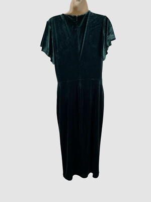 Lauren Ralph Lauren Women's Velvet Flutter-Sleeve Cocktail Dress - Dark Green - Size 10 Lauren Ralph Lauren Women's Velvet Flutter-Sleeve Cocktail Dress - Dark Green - Size 10
