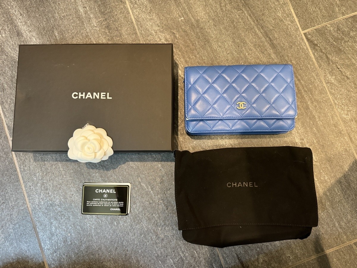 Chanel Wallet on Chain Quilted Lambskin Blue | eBay display picture 1