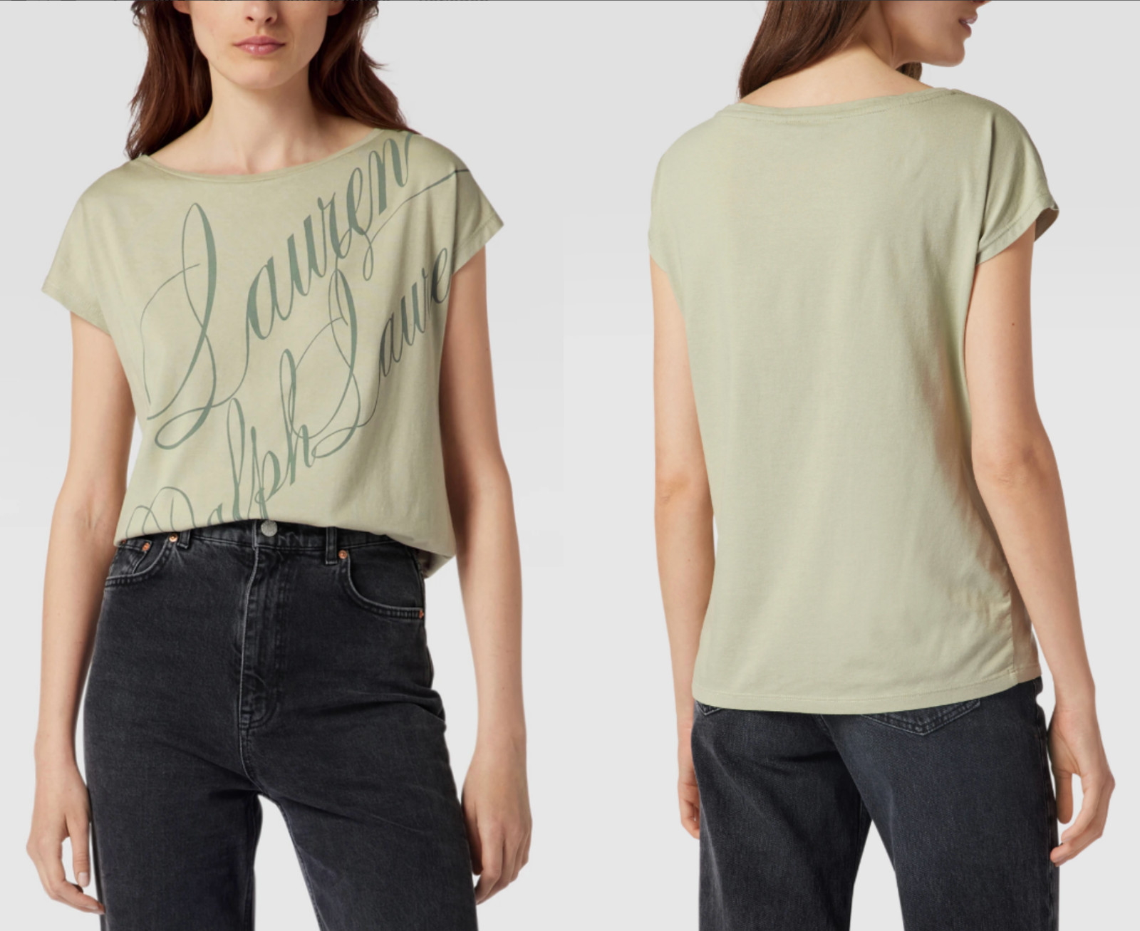 Lauren Ralph Lauren Logo Label Print T-Shirt Blouse Shirt Top S