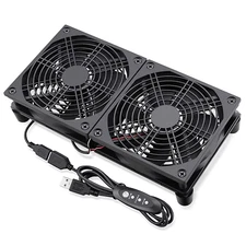 GDSTIME Dual 120Mm 5V USB Fans, 102CFM Big Airflow Fan Cooling for Router TV Box